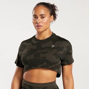 Gymshark adapt camo crop top size M